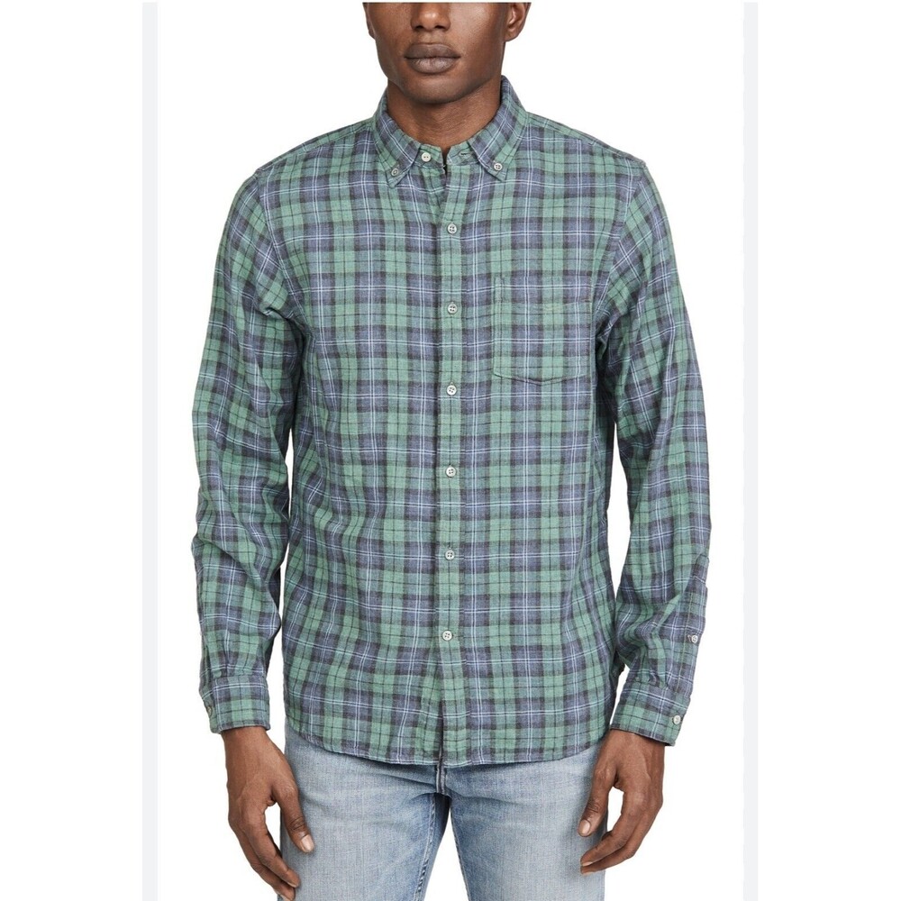 Alex Mill Button-down Collar Checkered Cotton Gauze Men L @j3 Multicolor